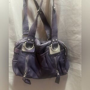 Purple leather purse